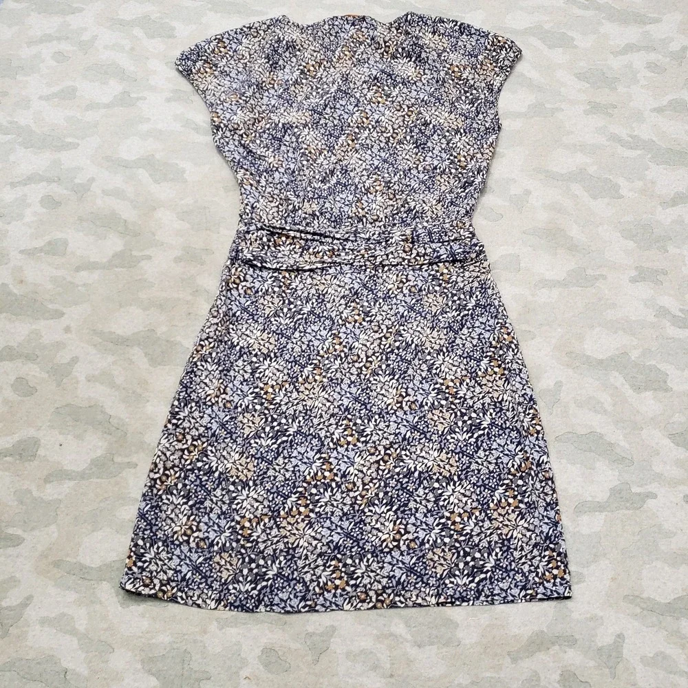 Tory Burch Dress Womens 6 Blue Silk Belted Evening Pullover‎ Sleeveless
